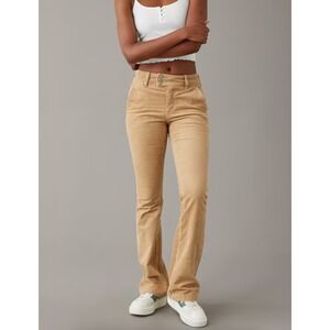 American Eagle Stretch High-Rise Kick Boot Khaki Corduroy Fall‎ Casual Size 4